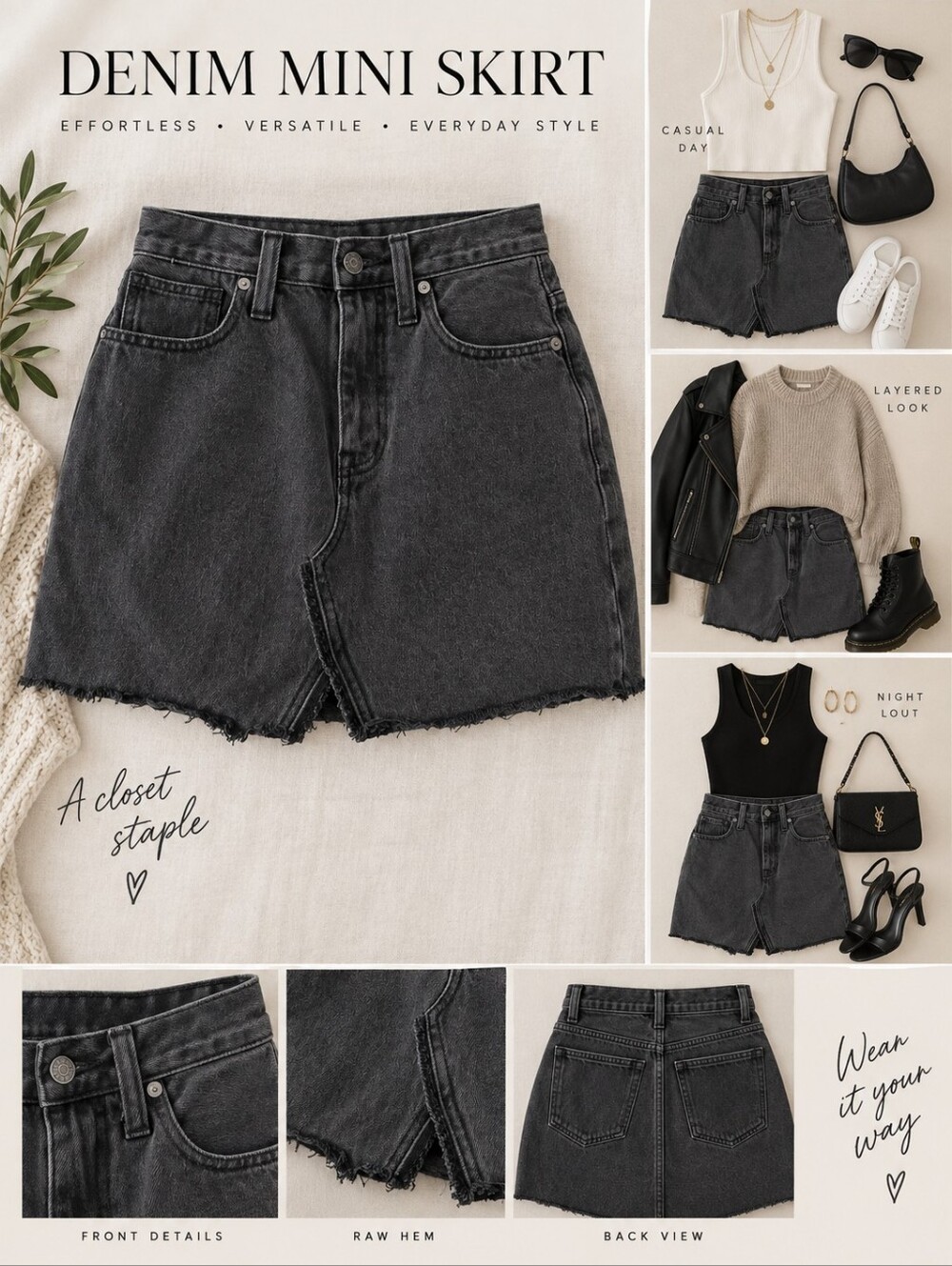 Madewell Rigid Denim A-Line Mini Skirt Frayed Raw Hem Black Wash